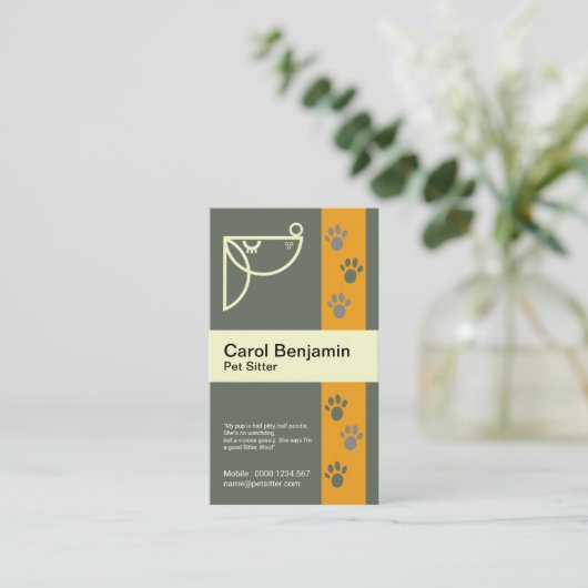 かわいい小犬のスタイリッシュな足は細道ペット付き添いを印刷します 名刺 (スタンド正面)