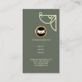 かわいい小犬のスタイリッシュな足は細道ペット付き添いを印刷します 名刺 (裏面)