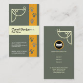 かわいい小犬のスタイリッシュな足は細道ペット付き添いを印刷します 名刺 (正面/裏面)