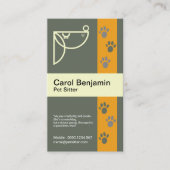 かわいい小犬のスタイリッシュな足は細道ペット付き添いを印刷します 名刺 (正面)