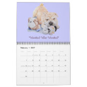 かわいい小犬のポートレートの絵画現実主義者の芸術2019年 カレンダー (2月 2027)