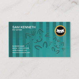 かわいい小犬の十字形青緑色ペット付き添い 名刺