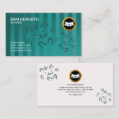 かわいい小犬の十字形青緑色ペット付き添い 名刺 (正面/裏面)