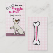 かわいい小犬の名刺のピンク 名刺 (正面/裏面)