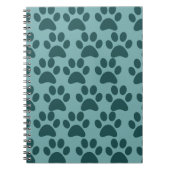 かわいい小犬の足はブルーグレーの愛犬家を印刷します ノートブック (正面)