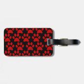 かわいい小犬の足は赤い黒を印刷します ラゲッジタグ (裏面横)