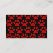 かわいい小犬の足は赤い黒を印刷します 名刺 (裏面)