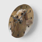 かわいい小犬 ラウンド壁時計 (傾斜)