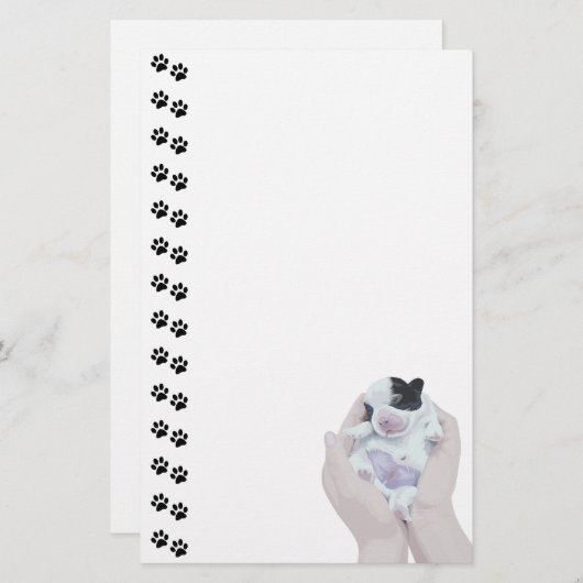 かわいい小生まれたばかりのさな文房具 便箋 (正面/裏面)