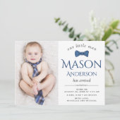 かわいい小男 |男の子の写真の誕生のお知らせ 案内状 (スタンド正面)