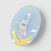 かわいい小象 ラウンド壁時計 (傾斜)