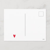 かわいい小赤いハート柄バレンタインデー シーズンポストカード (裏面)