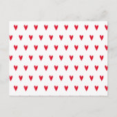 かわいい小赤いハート柄バレンタインデー シーズンポストカード (正面)