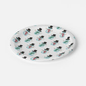 かわいい小雪だるまクリスマスアート ペーパープレート (アングル)