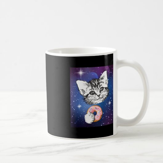 かわいい小食べ猫のドーナツ宇宙 コーヒーマグカップ (右)