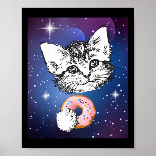 かわいい小食べ猫のドーナツ宇宙 ポスター (正面)