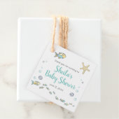 かわいい小魚とヒトデ海赤ちゃんシャワー フェイバータグ (インサイチュ)