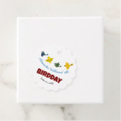 かわいい小鳥の子どもの誕生日パーティー フェイバータグ (インサイチュ)