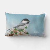 かわいい小鳥、花と書道 ランバークッション (裏面)