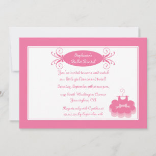かわいい少女のバレエダンス発表会招待状 招待状