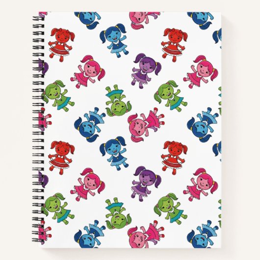 かわいい少女のパターン ノートブック (正面)