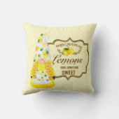かわいい少女の小人とレモン クッション (裏面)