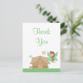 かわいい少女の飛行する妖精の感謝のポストカード ポストカード (スタンド正面)