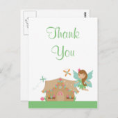 かわいい少女の飛行する妖精の感謝のポストカード ポストカード (正面/裏面)