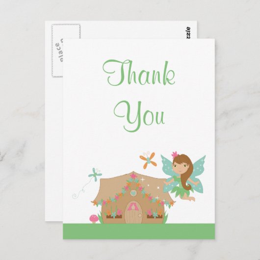かわいい少女の飛行する妖精の感謝のポストカード ポストカード (正面/裏面)