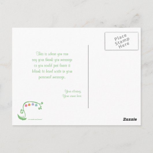 かわいい少女の飛行する妖精の感謝のポストカード ポストカード (裏面)