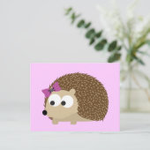 かわいい少女ハリネズミ ポストカード (スタンド正面)