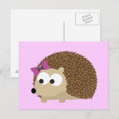 かわいい少女ハリネズミ ポストカード (正面/裏面)