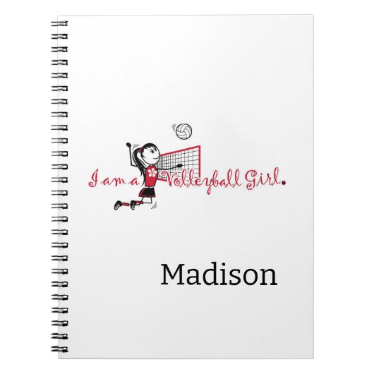 かわいい少女バレーボール手帳 ノートブック (正面)