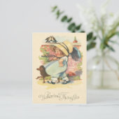 かわいい少女犬傘ハートダヴ ポストカード (スタンド正面)