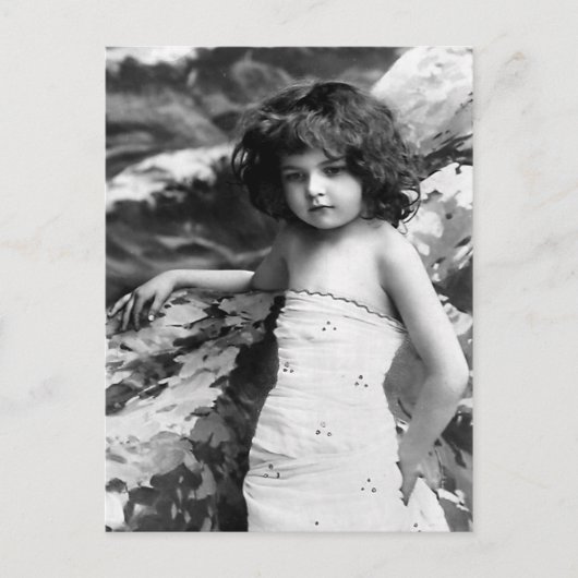 「かわいい少女」ヴィンテージ写真 ポストカード (正面)