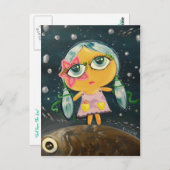 かわいい少女 - 海の少女 ポストカード (正面/裏面)