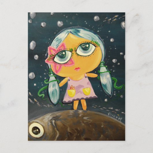 かわいい少女 - 海の少女 ポストカード (正面)