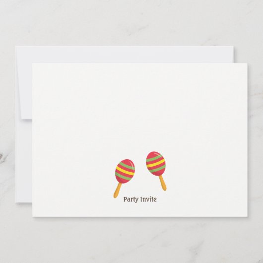 かわいい少年とトランペットのメキシコ·フィエスタ誕生パーティー 招待状 (裏面)