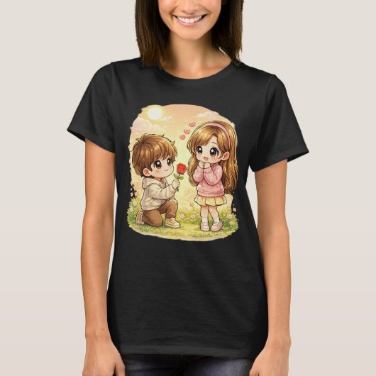 かわいい少年と少女のTシャツ Tシャツ (正面)