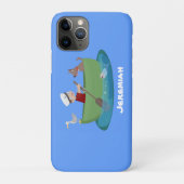 かわいい少年と犬がボートを漕ぐよ Case-Mate iPhoneケース (裏)