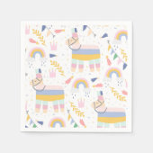 かわいい少年のラマ虹の誕生日パーティー スタンダードカクテルナプキン (正面)