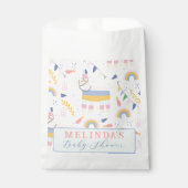 かわいい少年のラマ虹の誕生日パーティー フェイバーバッグ (正面)