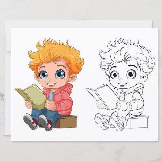 かわいい少年の塗り絵 (正面)