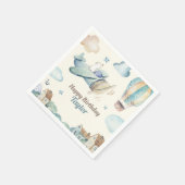 かわいい少年の航空テーマ誕生会 スタンダードカクテルナプキン (角)