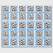 かわいい少年の誕生日名を追加Zoo Animals ラッピングペーパー (フラット)