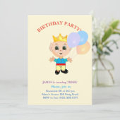 かわいい少年の誕生日招待状 招待状 (スタンド正面)