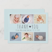 かわいい少年の青い写真サンキューカード ポストカード (正面/裏面)