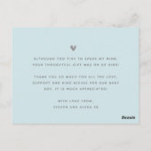 かわいい少年の青い写真サンキューカード ポストカード (裏面)