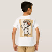 かわいい少年のTシャツのデザインのアイディア Tシャツ (裏面フル)