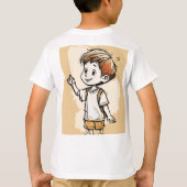かわいい少年のTシャツのデザインのアイディア Tシャツ (裏面)